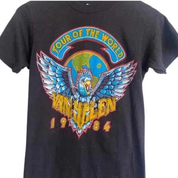 Vintage Original Van Halen 1984 Tour of the World Concert Shirt Medium - Picture 1 of 5